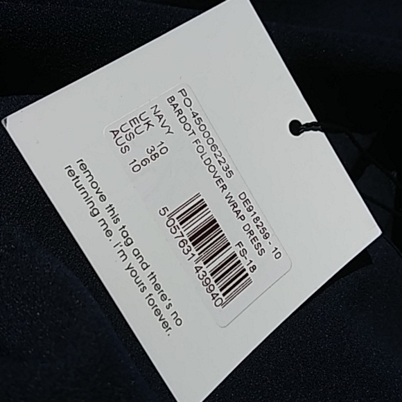 NWT Navy Bardot Dress US Size 6 UK Size 10 - Picture 6 of 6